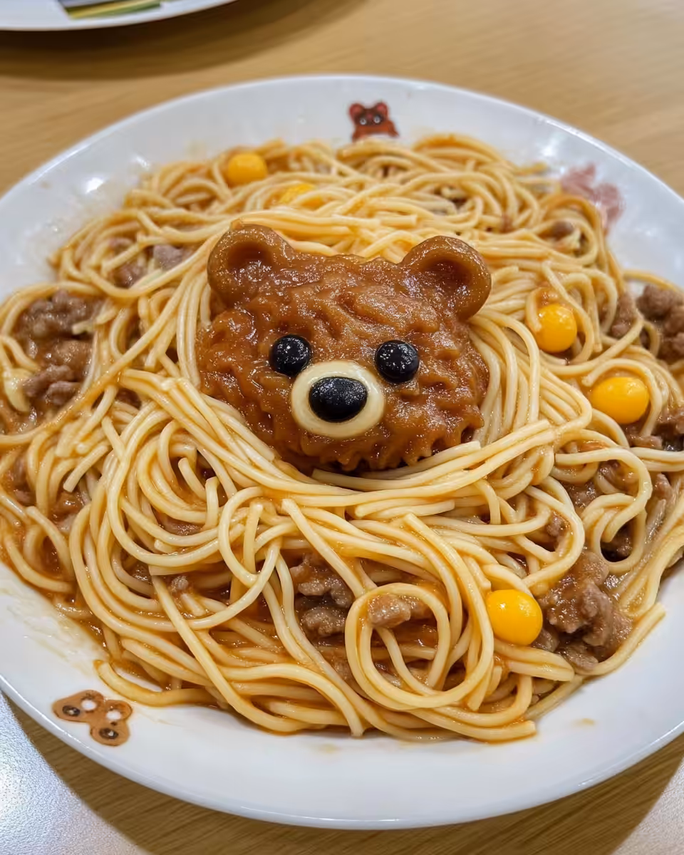 Fully plated spaghetti garnished with fresh basil and Parmesan cheese