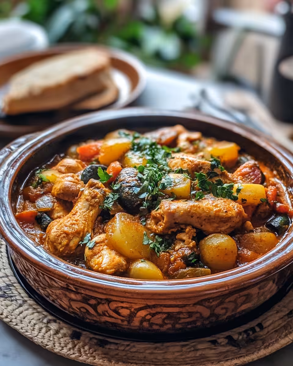 Ingredients for Moroccan chicken tagine with preserved lemon and spices