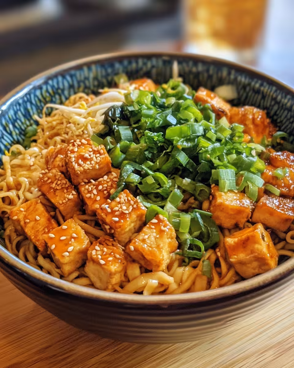 Ingredients for vegan teriyaki noodle bowl laid out including noodles and veggies