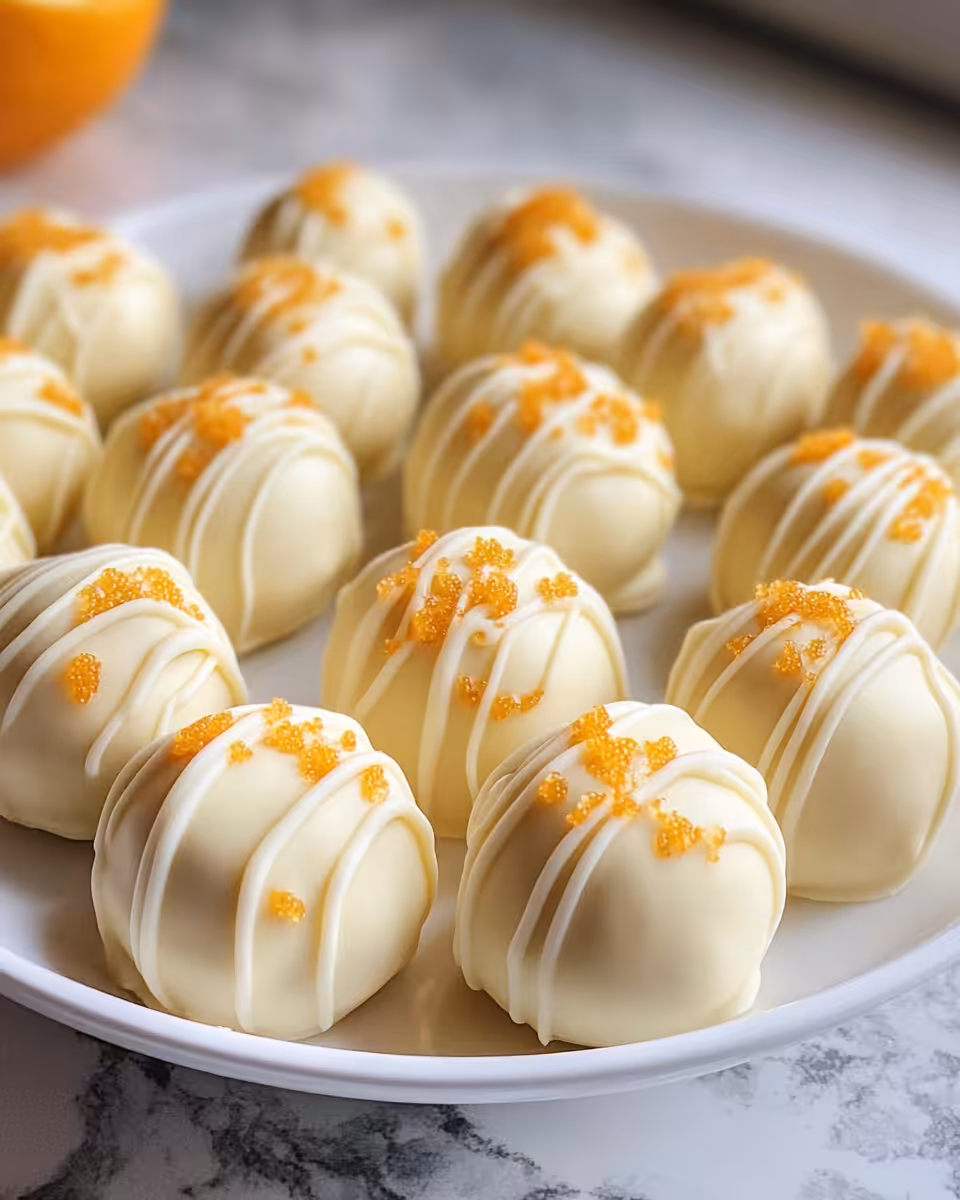 Ingredients and tools for white chocolate orange creamsicle truffles