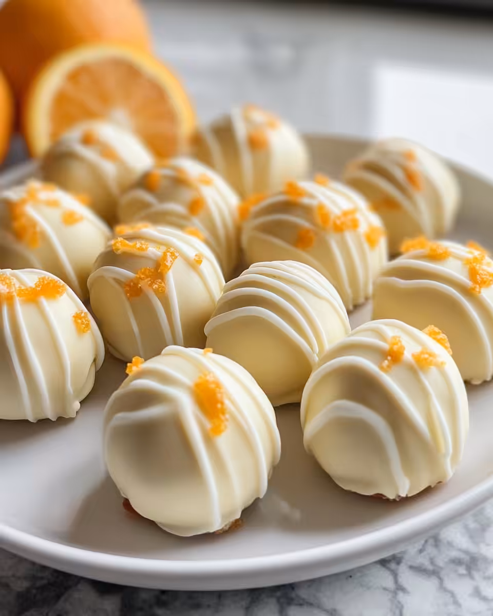 White chocolate orange creamsicle truffles fresh from pressure cooker