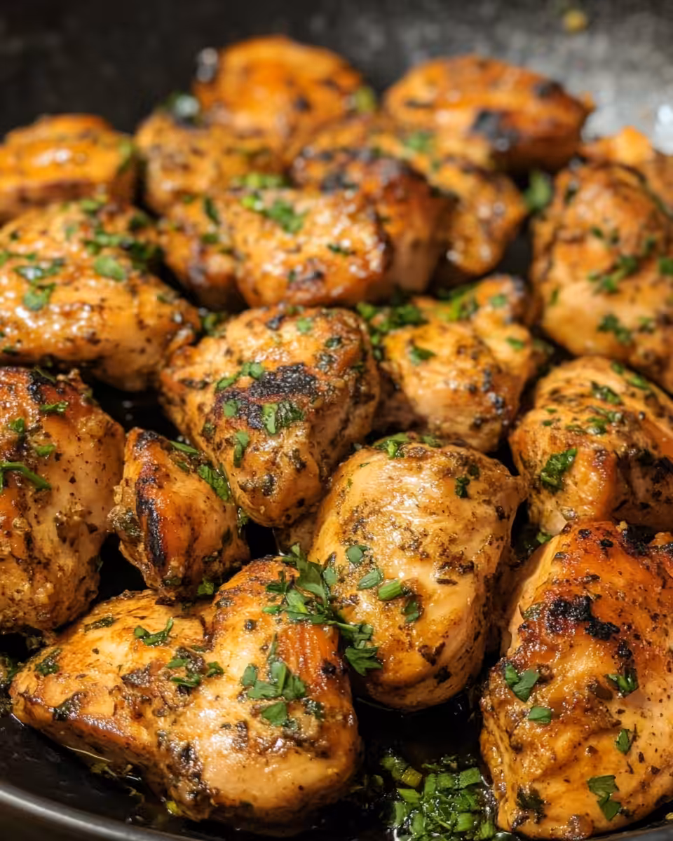 Yogurt marinated chicken cooking in pressure cooker with steam vent