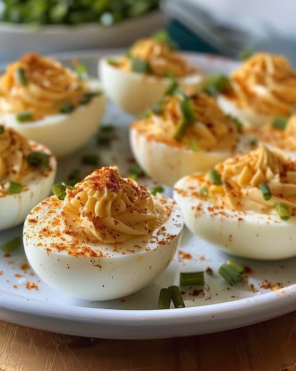 Ingredients for pepperoni pizza deviled eggs including diced pepperoni and creamy filling