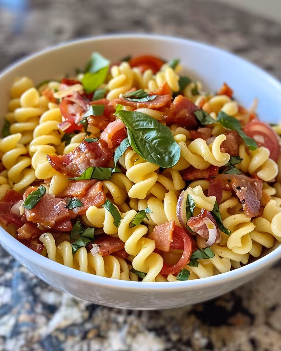 Ingredients including quinoa, bacon, avocado, and tomatoes prepared for salad