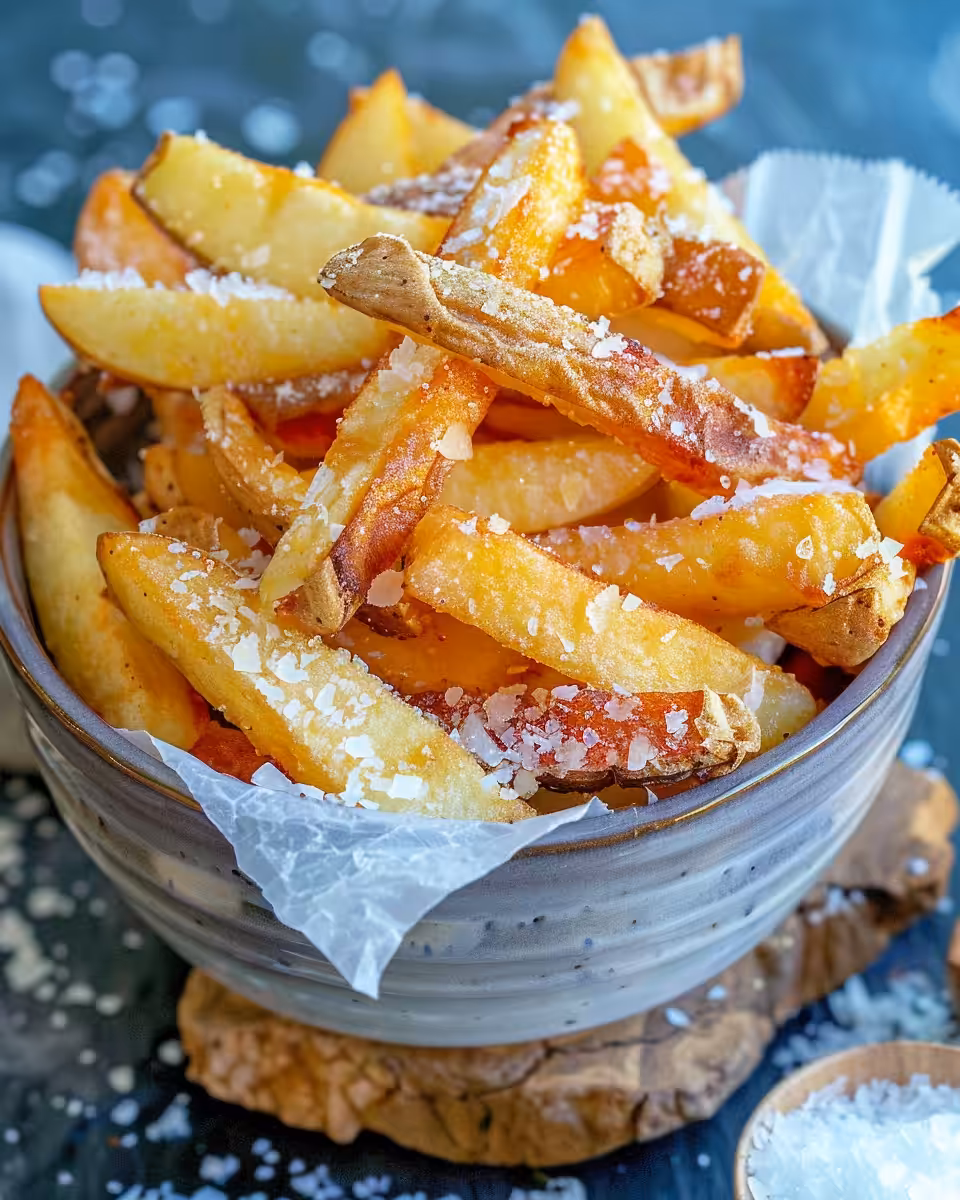 Freshly cooked apple fries steaming and golden brown
