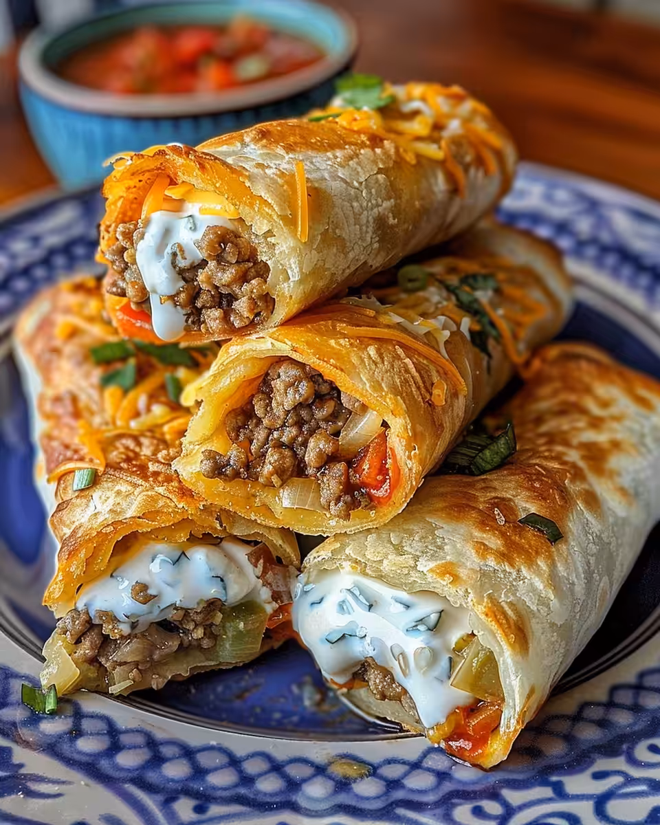 Air fryer taco bombs heating up filling the kitchen with aroma