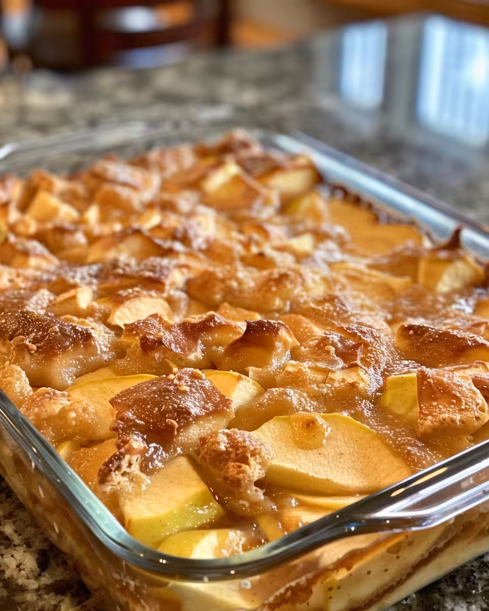 Ingredients for Apple Fritter Breakfast Casserole laid out on kitchen counter