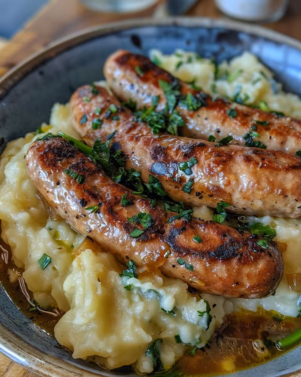 Irish bangers and creamy colcannon in a pressure cooker