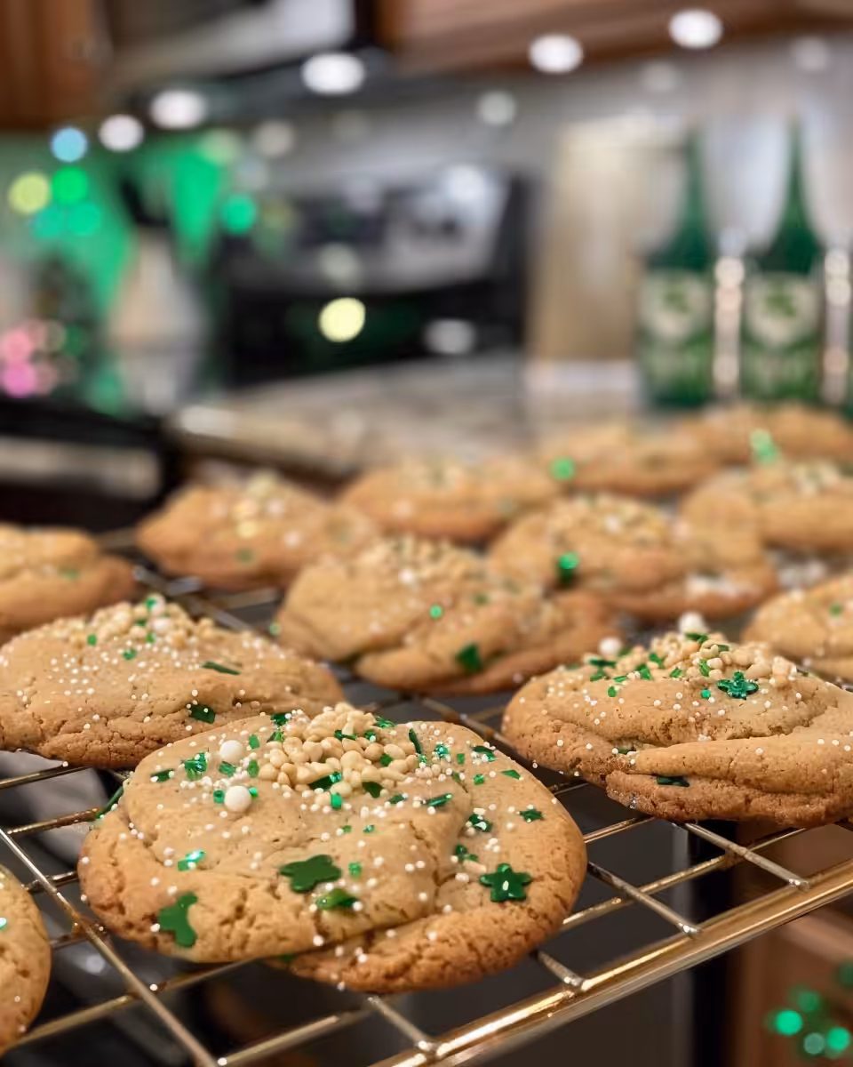 Fresh Baileys Irish Cream cookies cooling in the kitchen