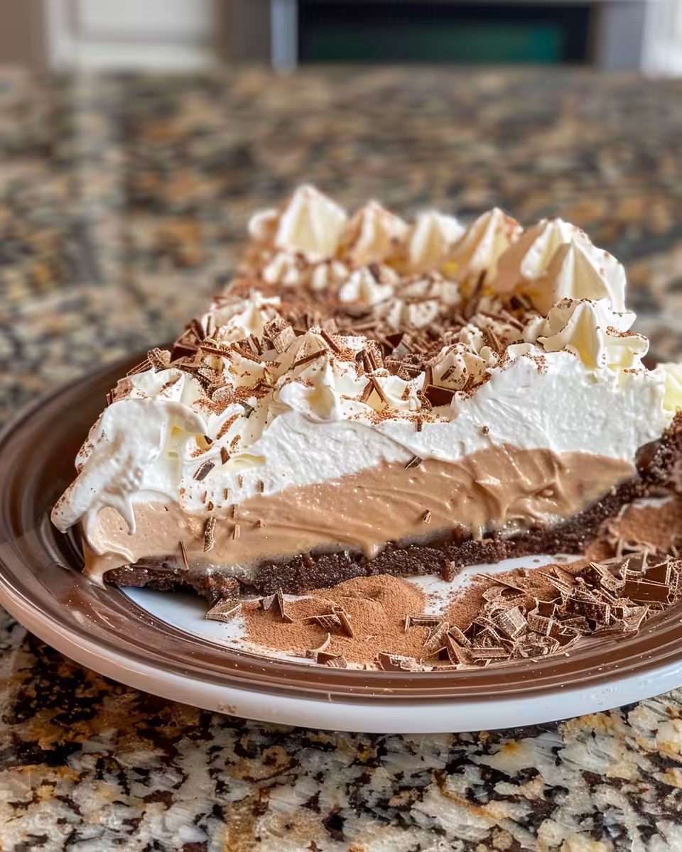Baileys Chocolate Cream Pie in pressure cooker soon to be served