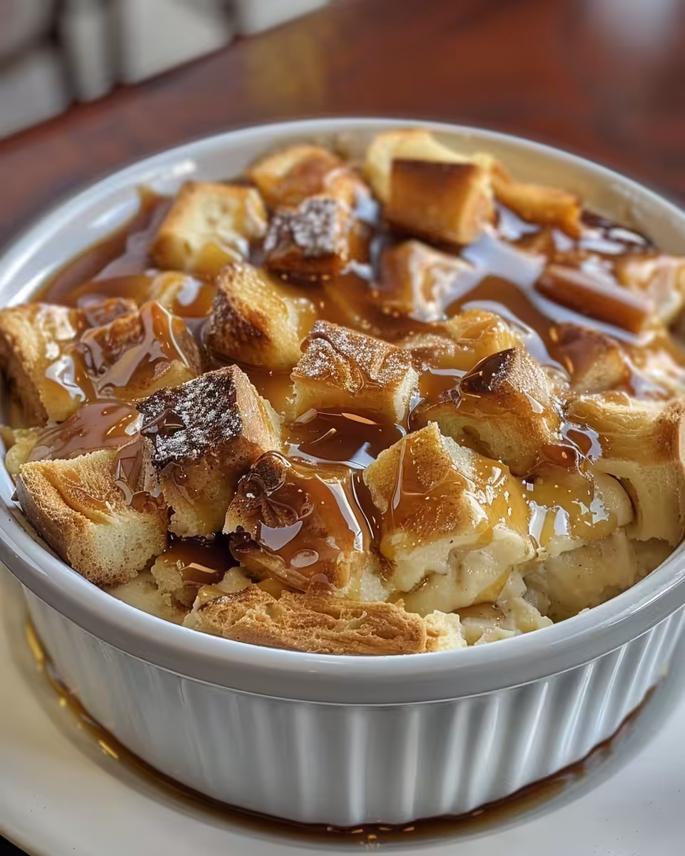Ingredients for Baileys Irish Cream bread pudding including bread, milk, eggs, and spices