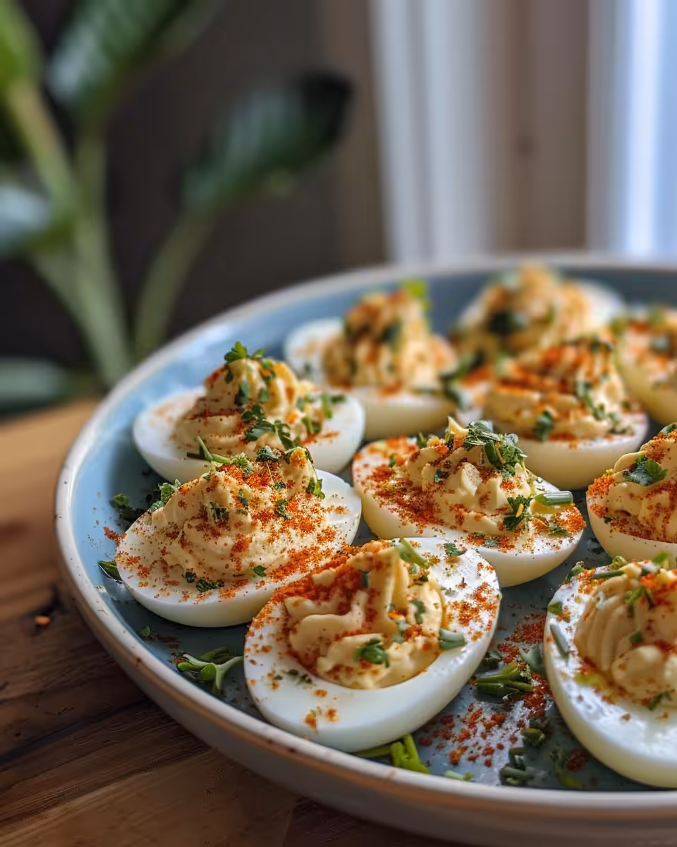 Voodoo Bayou deviled eggs steaming fresh from the pressure cooker