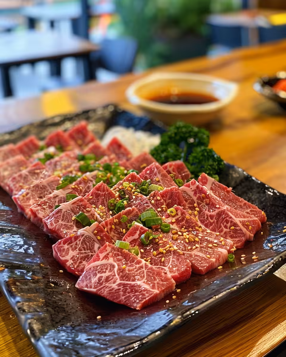 Beef yakiniku marinade ingredients and preparation