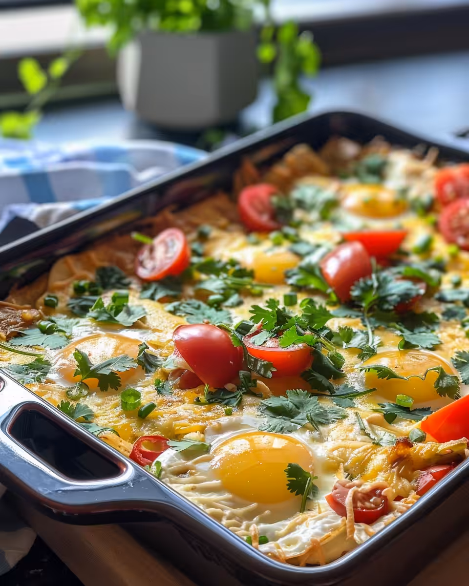 Final plated Ultimate Huevos Rancheros with all toppings, ready to serve and enjoy