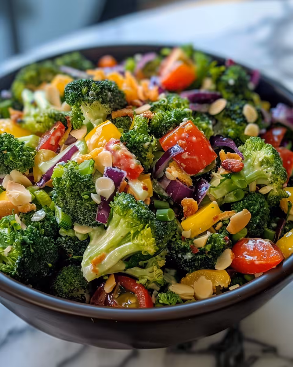 Ingredients for broccoli crunch salad including Greek yogurt and sunflower seeds
