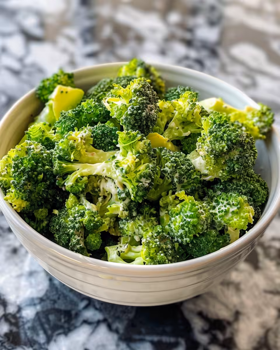 Broccoli salad ingredients including cheese, bacon, cranberry, and sunflower seeds prepped in bowls