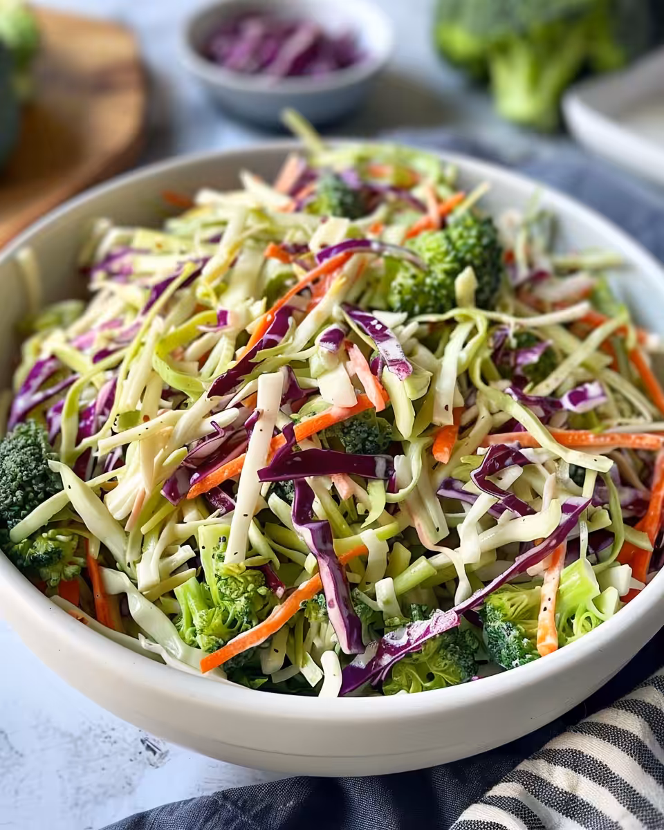 Fresh broccoli slaw vibrant and ready in the pressure cooker