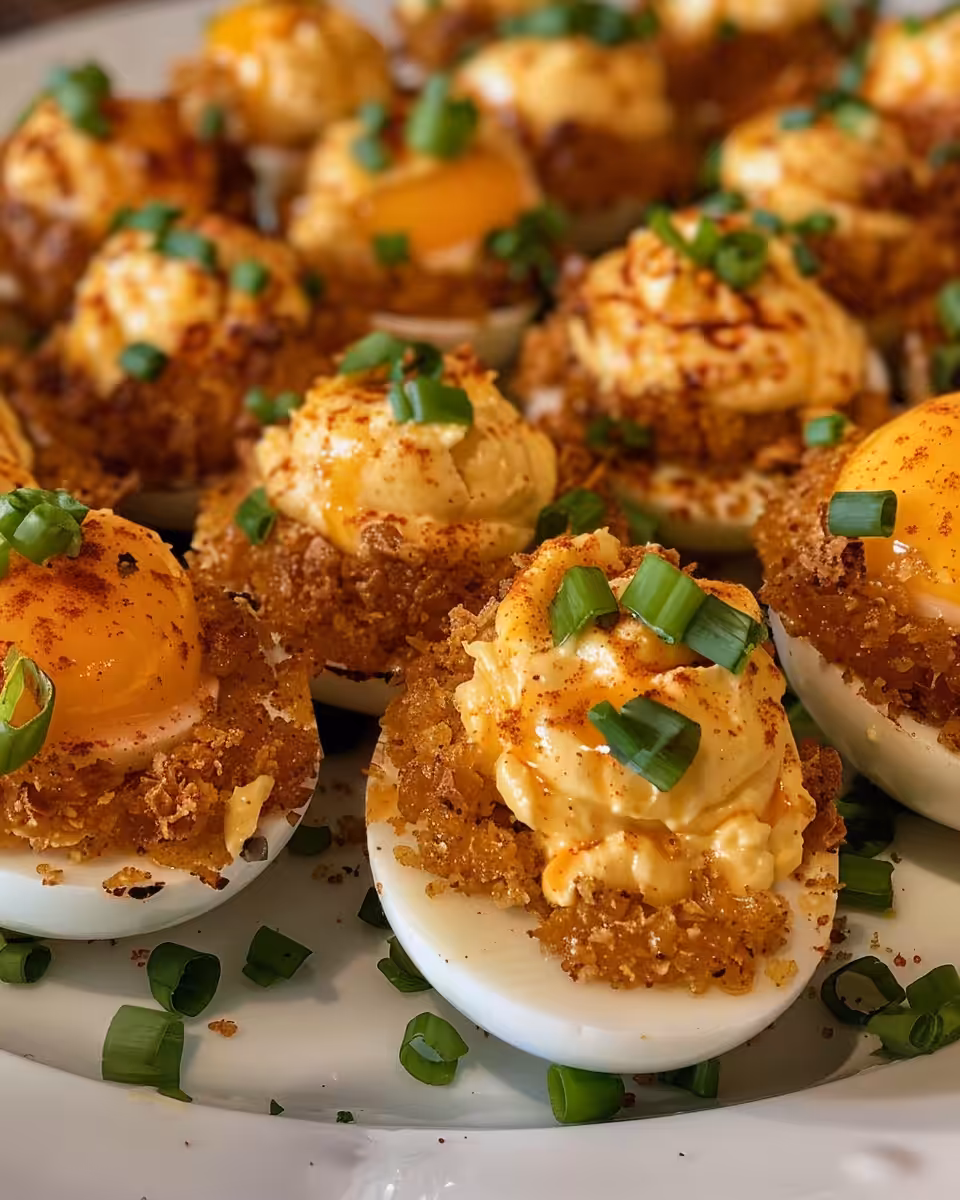 Ingredients for Cajun fried deviled eggs lined up ready for cooking