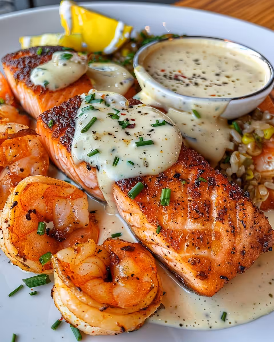 Shrimp cooking in a creamy garlic Cajun sauce with spinach and melted cheese