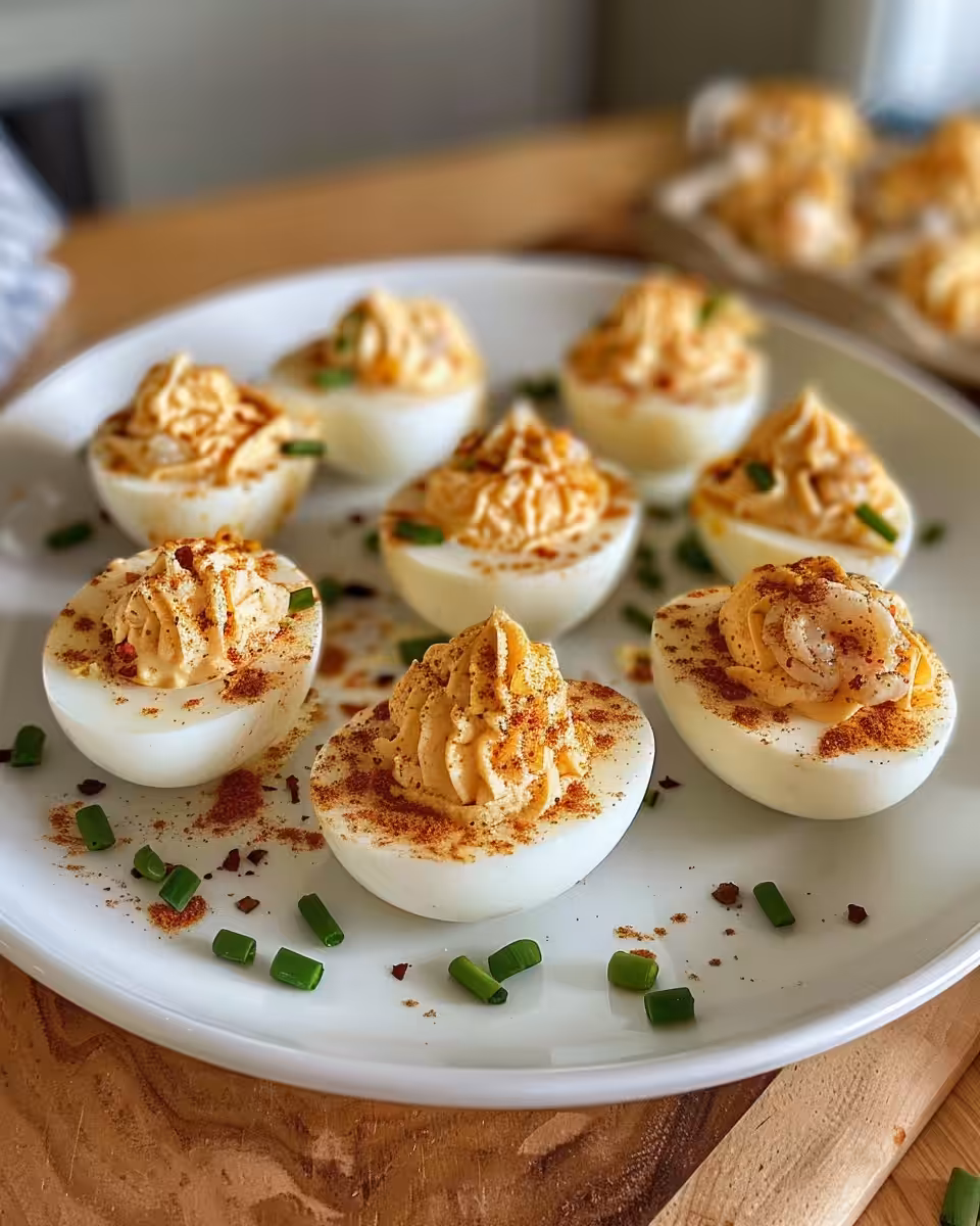 Ingredients for Cajun shrimp deviled eggs with mustard and seasoning