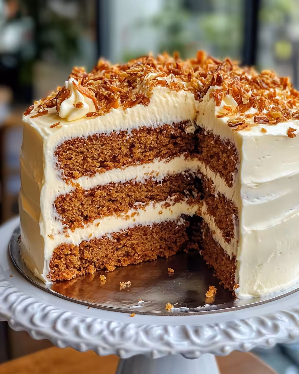 Close up of moist pressure cooker carrot cake fresh from the pot