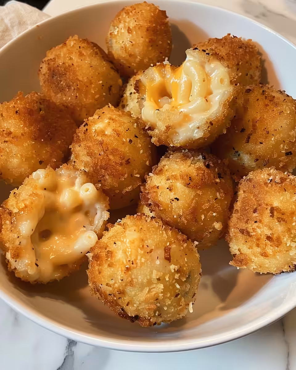 Ingredients including panko breadcrumbs, eggs, flour and spices for mac and cheese bites