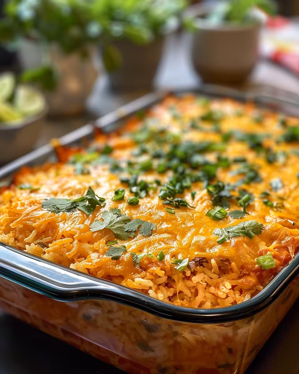 Ingredients for chicken enchilada rice casserole including shredded chicken, olives, diced tomatoes, and cheese