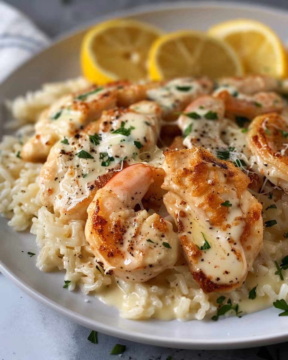 Sauteing garlic and cooking chicken in skillet for chicken scampi dish