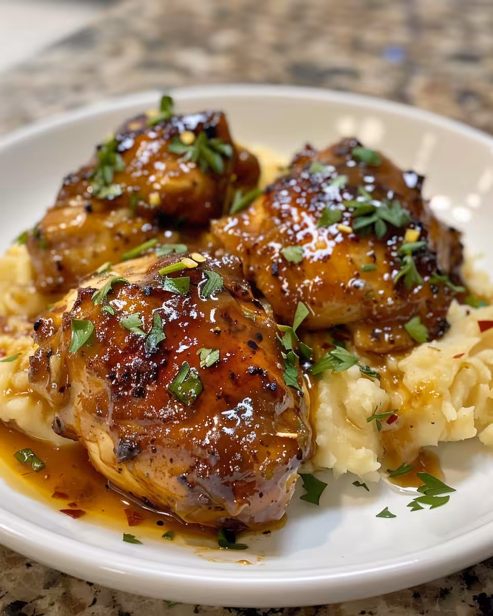 Honey chipotle chicken thighs cooking in pressure cooker with steam