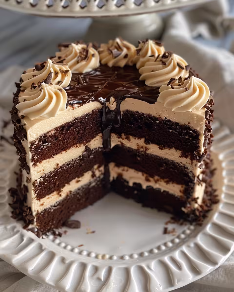 Baileys Chocolate Poke Cake fresh out of the pressure cooker with moist texture and shiny top