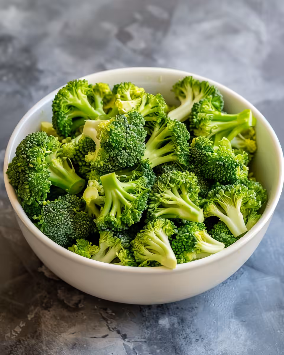 Ingredients prepared for classic broccoli salad