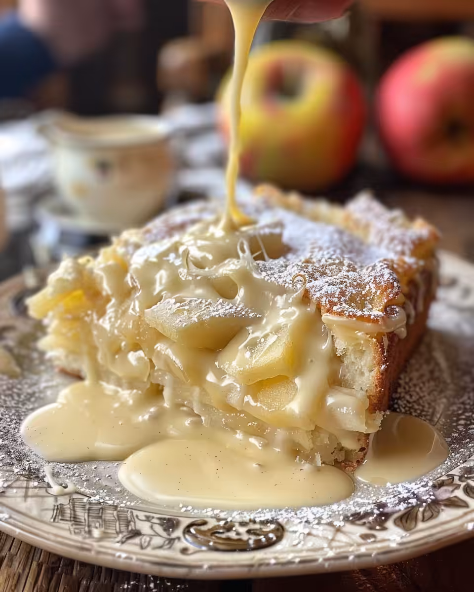 Close up of sliced Granny Smith apples and butter for apple cake