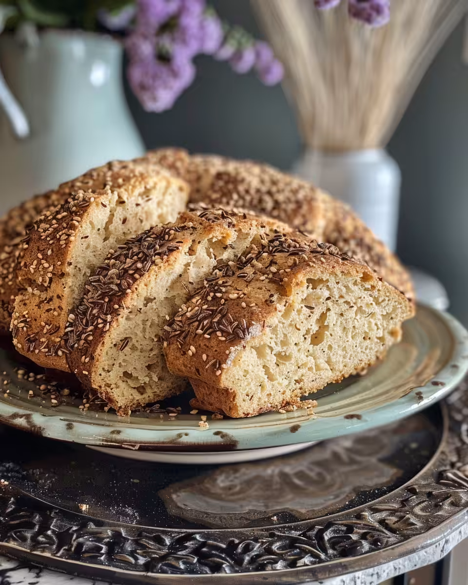 Ingredients for classic Irish soda bread with caraway seeds and raisins