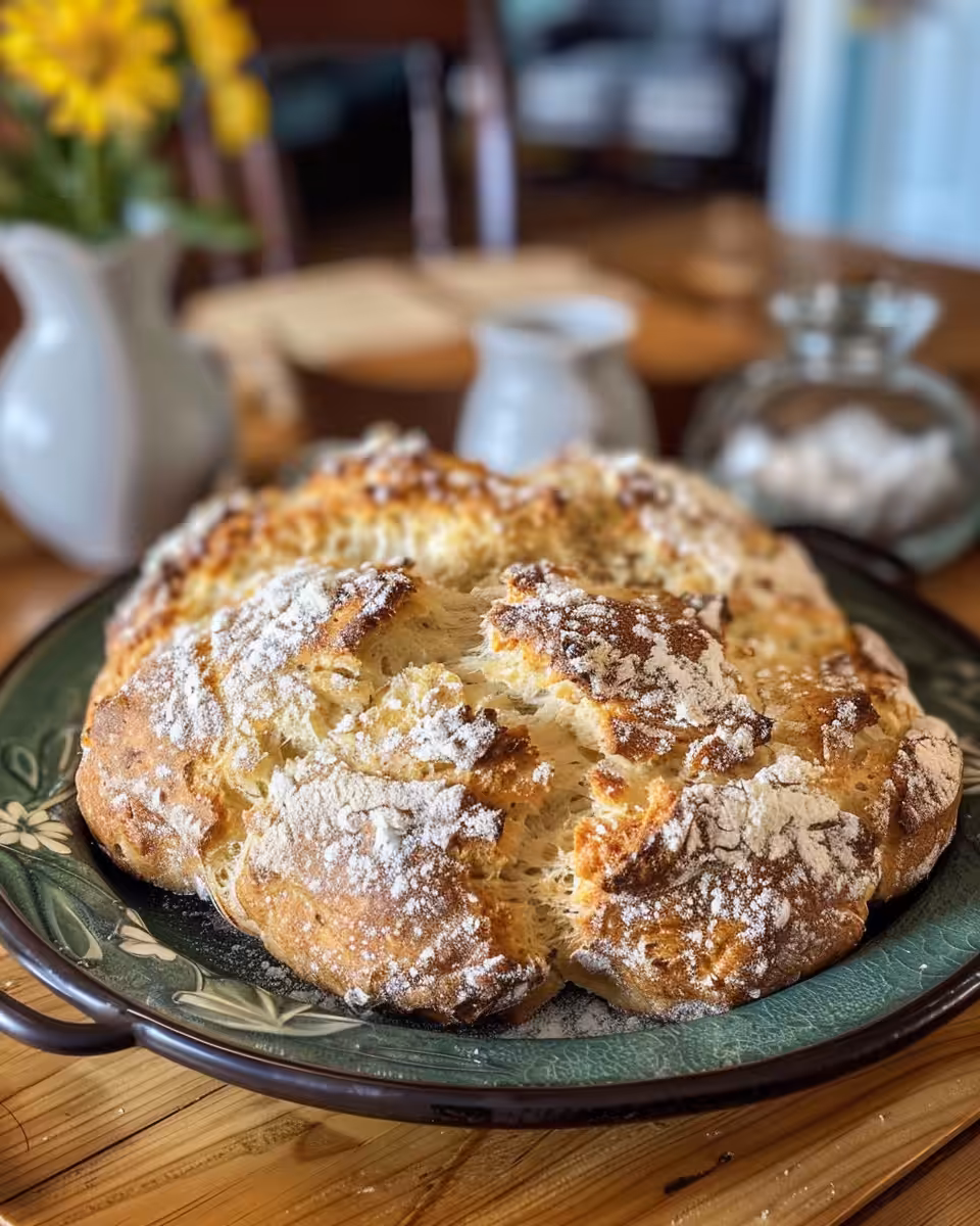 Mixing ingredients for classic Irish soda bread in a bowl
