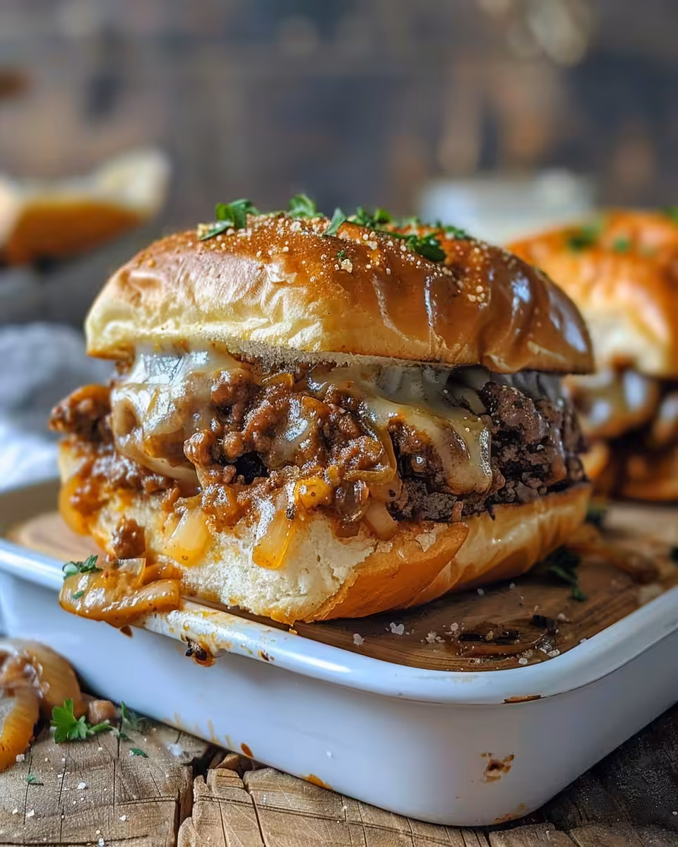 Ingredients for French onion beef sloppy joes in pressure cooker