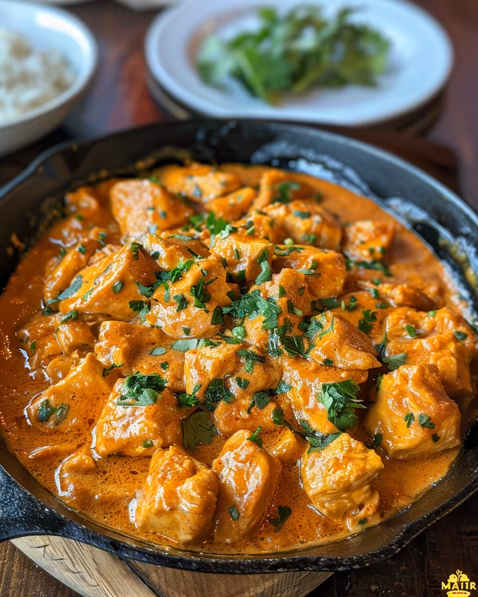 Steam curls from pressure cooker with garlic butter chicken