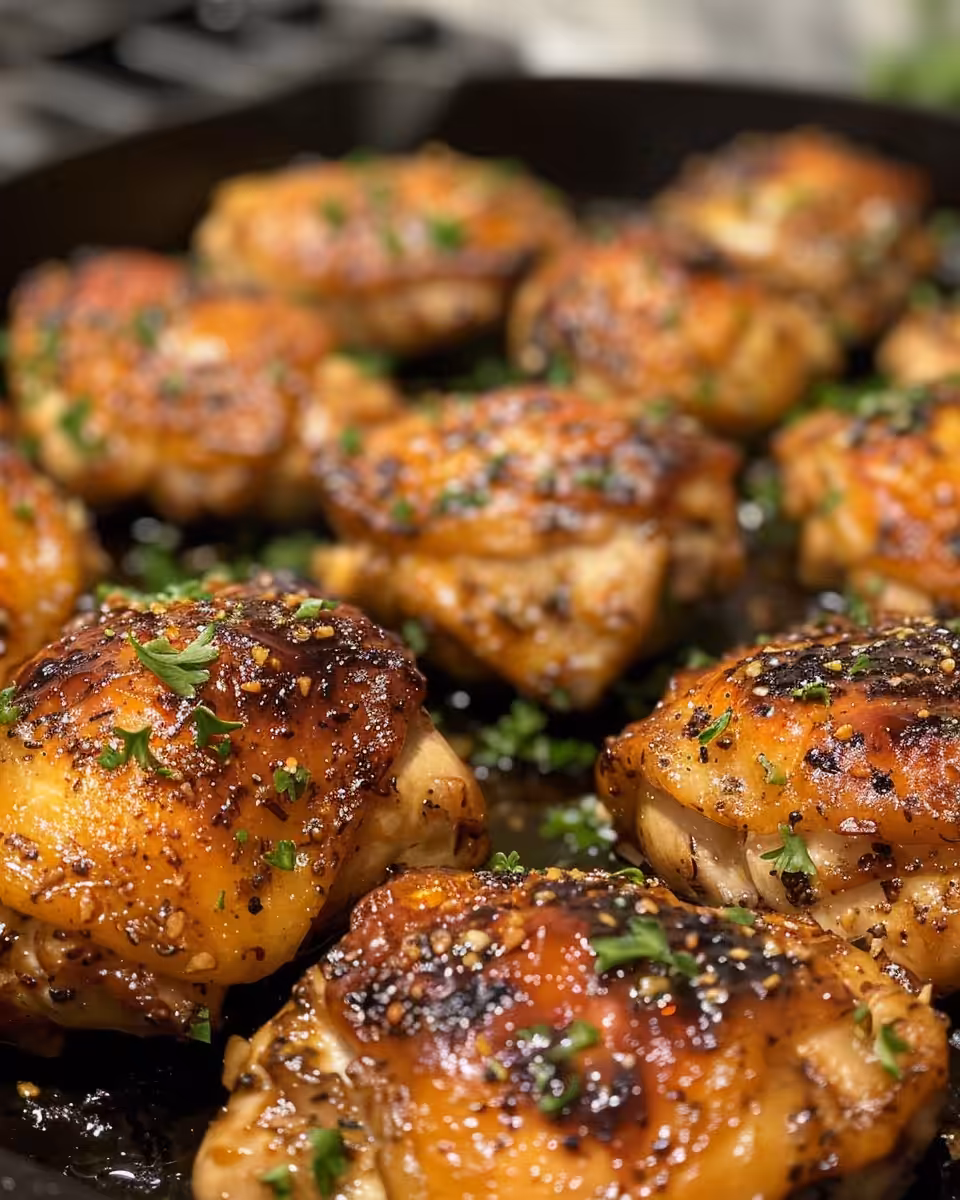 Ingredients for honey garlic chicken thighs in mixing bowl