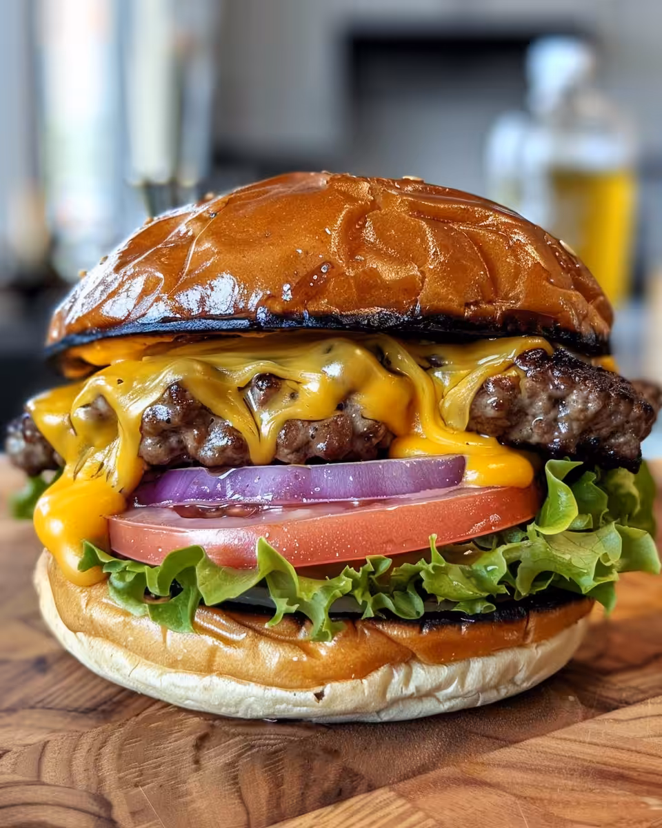 Finished crack burgers on toasted buns, ready to serve