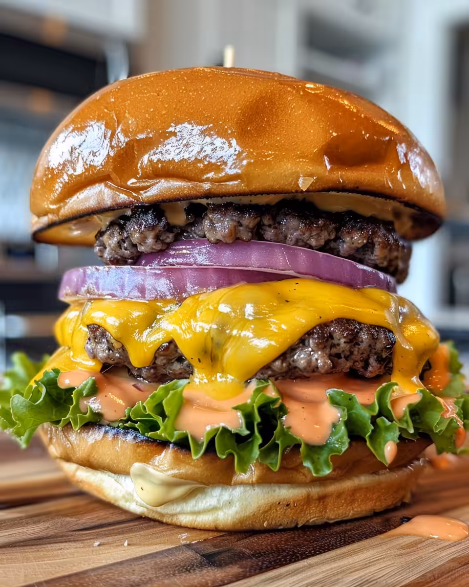 Close up view of fresh crack burgers cooked and ready to serve