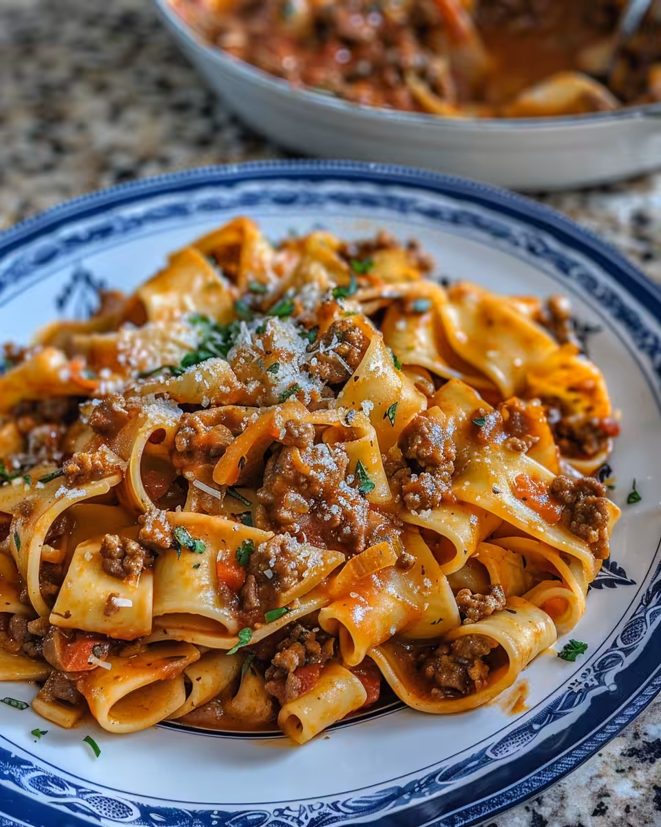 Ingredients for creamy beef and shells pasta including ground beef, pasta shells, tomato sauce, and seasonings