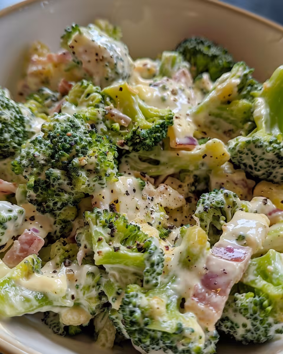 Ingredients for broccoli salad with nuts and cranberries arranged in bowls