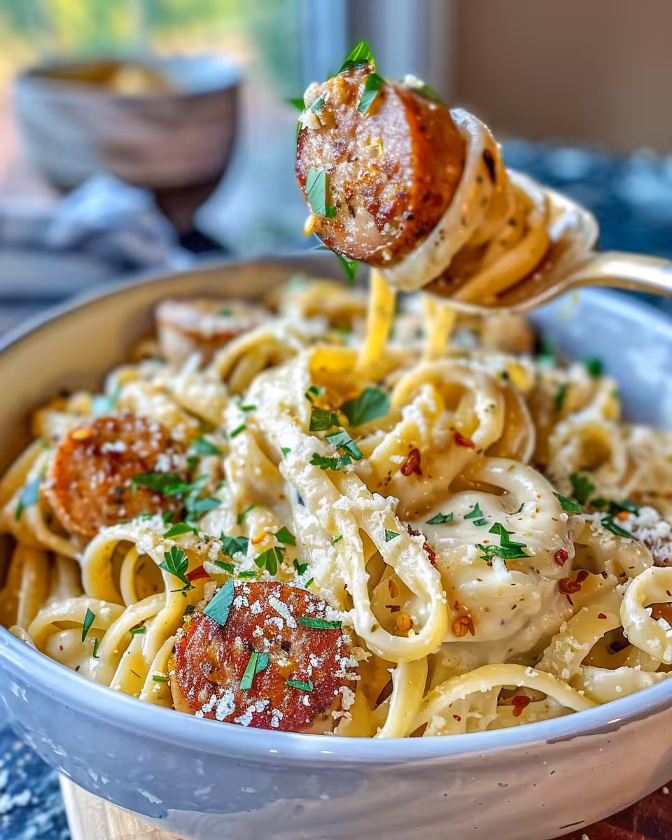 Fresh ingredients including penne pasta, spices, chicken, and cream cheese for one pot Cajun pasta