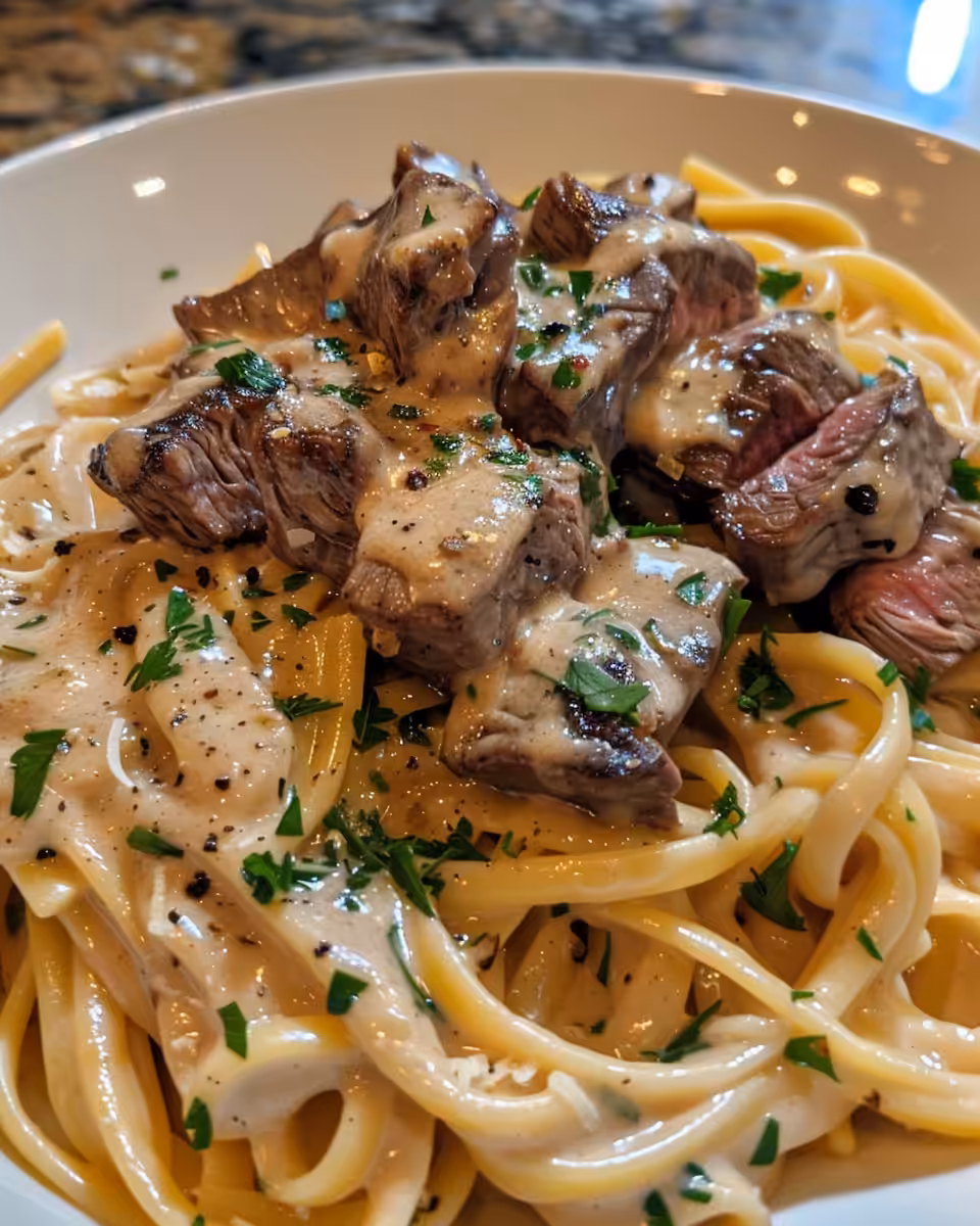 Key ingredients for creamy garlic butter steak pasta including garlic, rosemary, and parmesan