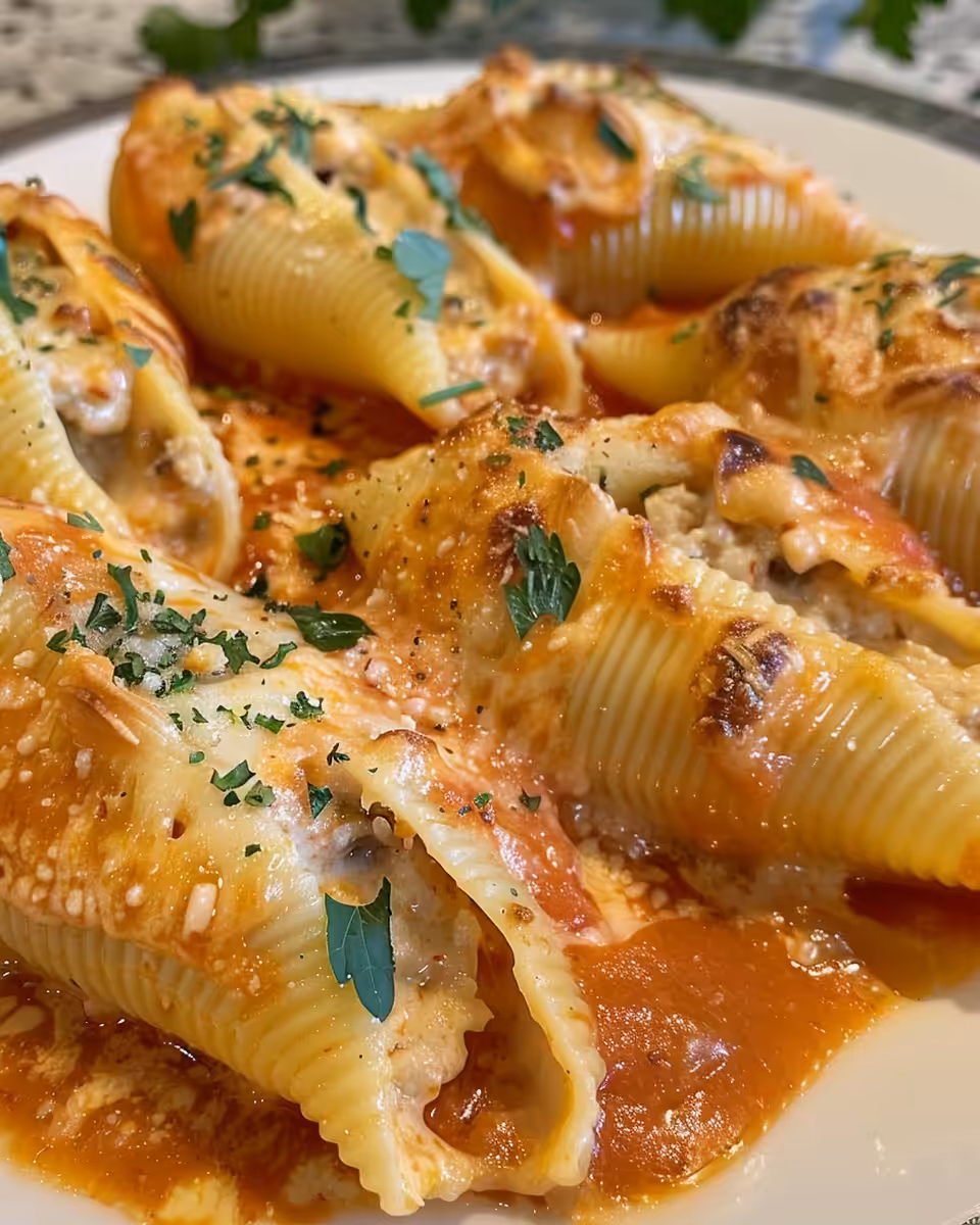 Ingredients for seafood stuffed shells laid out ready to prepare