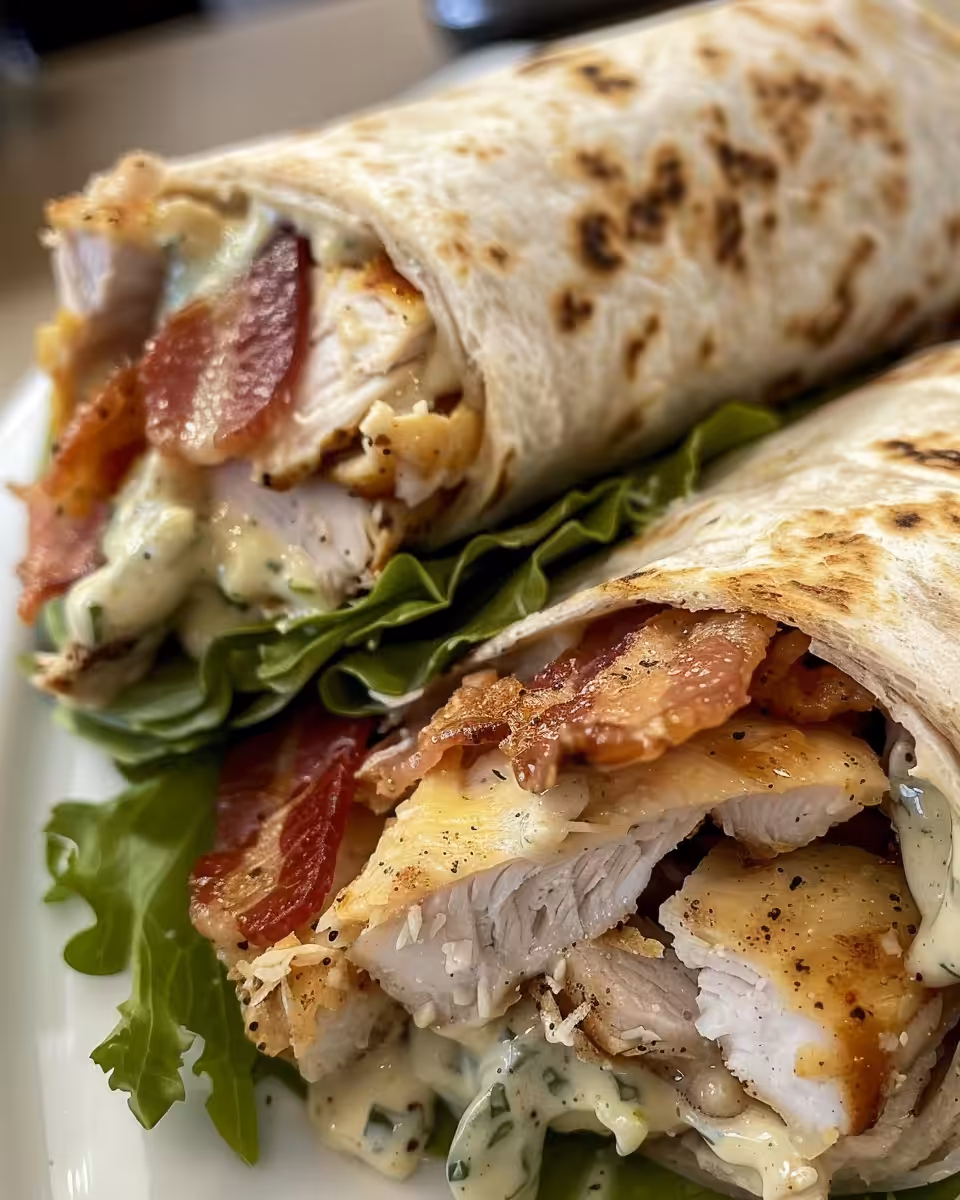 Ingredients for chicken bacon ranch wraps laid out neatly
