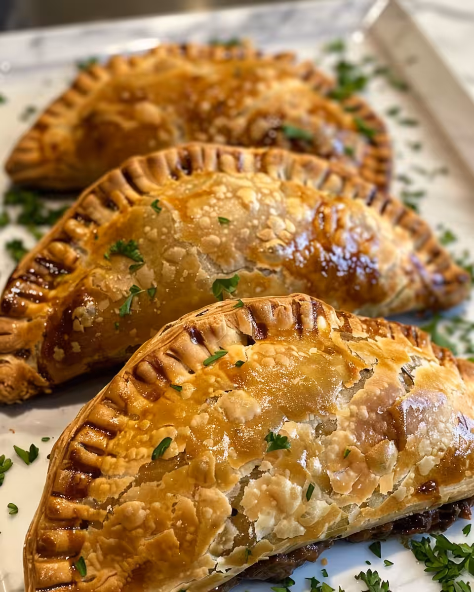 Ingredients for Irish beef and Guinness hand pies prepared and ready in bowls