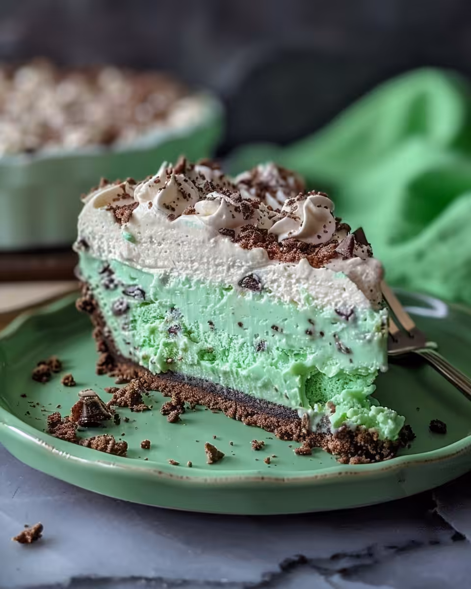 Ingredients for grasshopper pie including cream, marshmallows, and chocolate crust