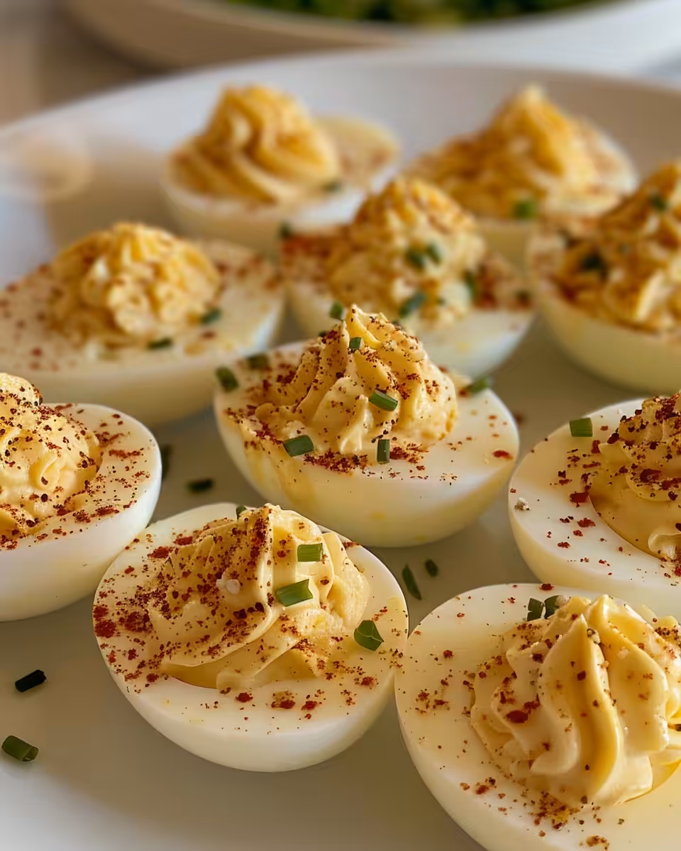 Eggs peeled and sliced ready for yolk filling mixture