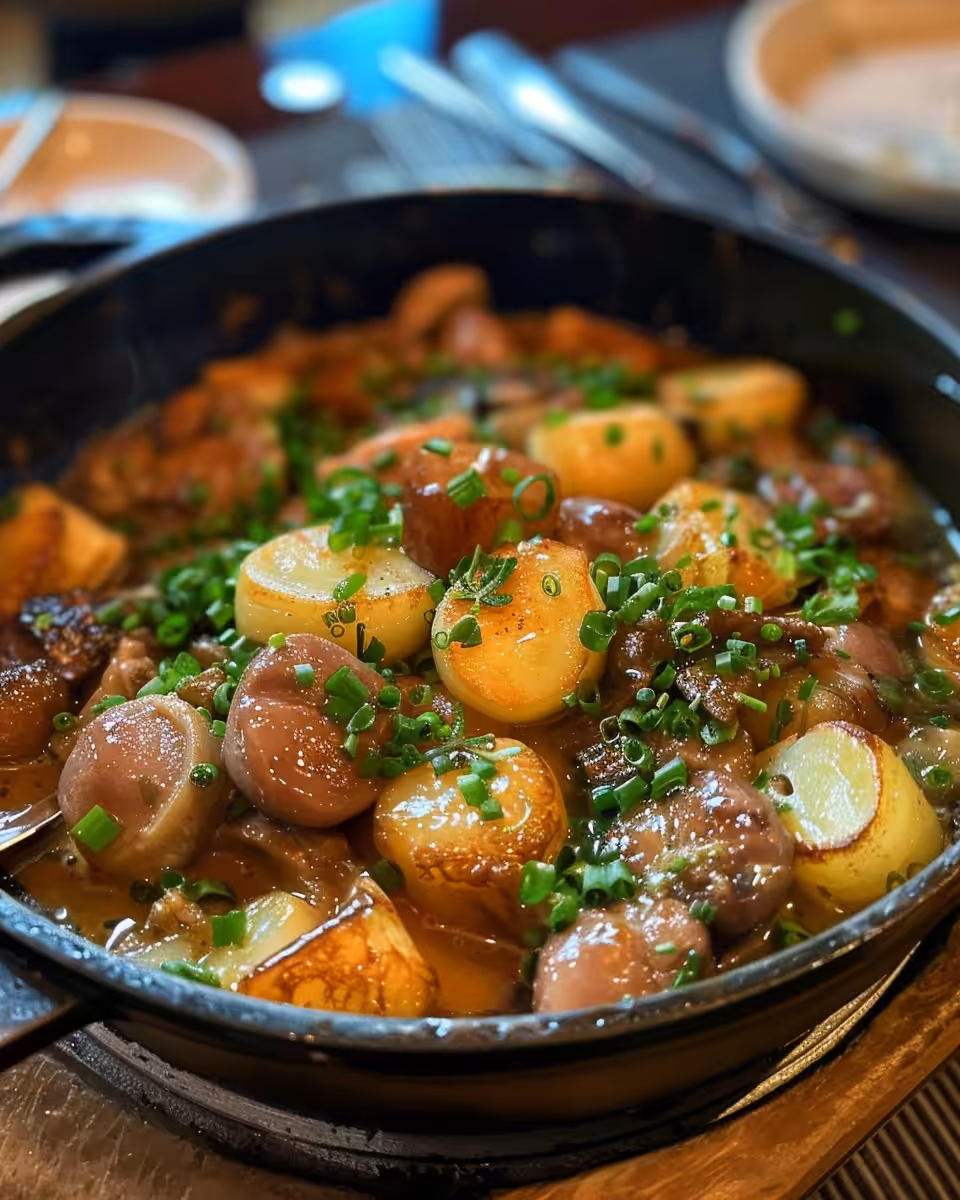 Final plated Dublin Coddle served warm with fresh parsley
