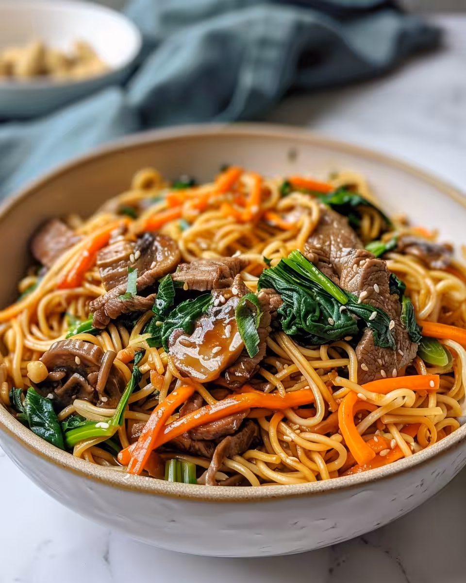 Delicious vegetable lo mein fresh and ready to eat